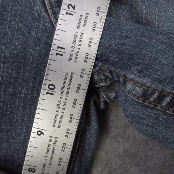 Levi Strauss Signature Shorts Mens 42 Blue Denim Jean Cut Off Raw Hem 5 Pocket - Picture 3 of 7